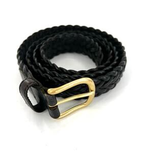 Solid brass braided full grain cowhide  men’s belt
